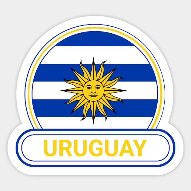 Uruguay Country Badge - Uruguay Flag Sticker by Yesteeyear